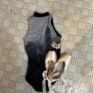 Black Ballet Leotard With New York Design